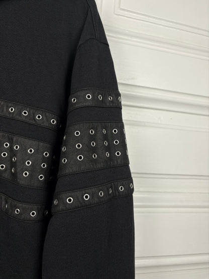 Just Cavalli Eyelet Leather Zip Hoodie