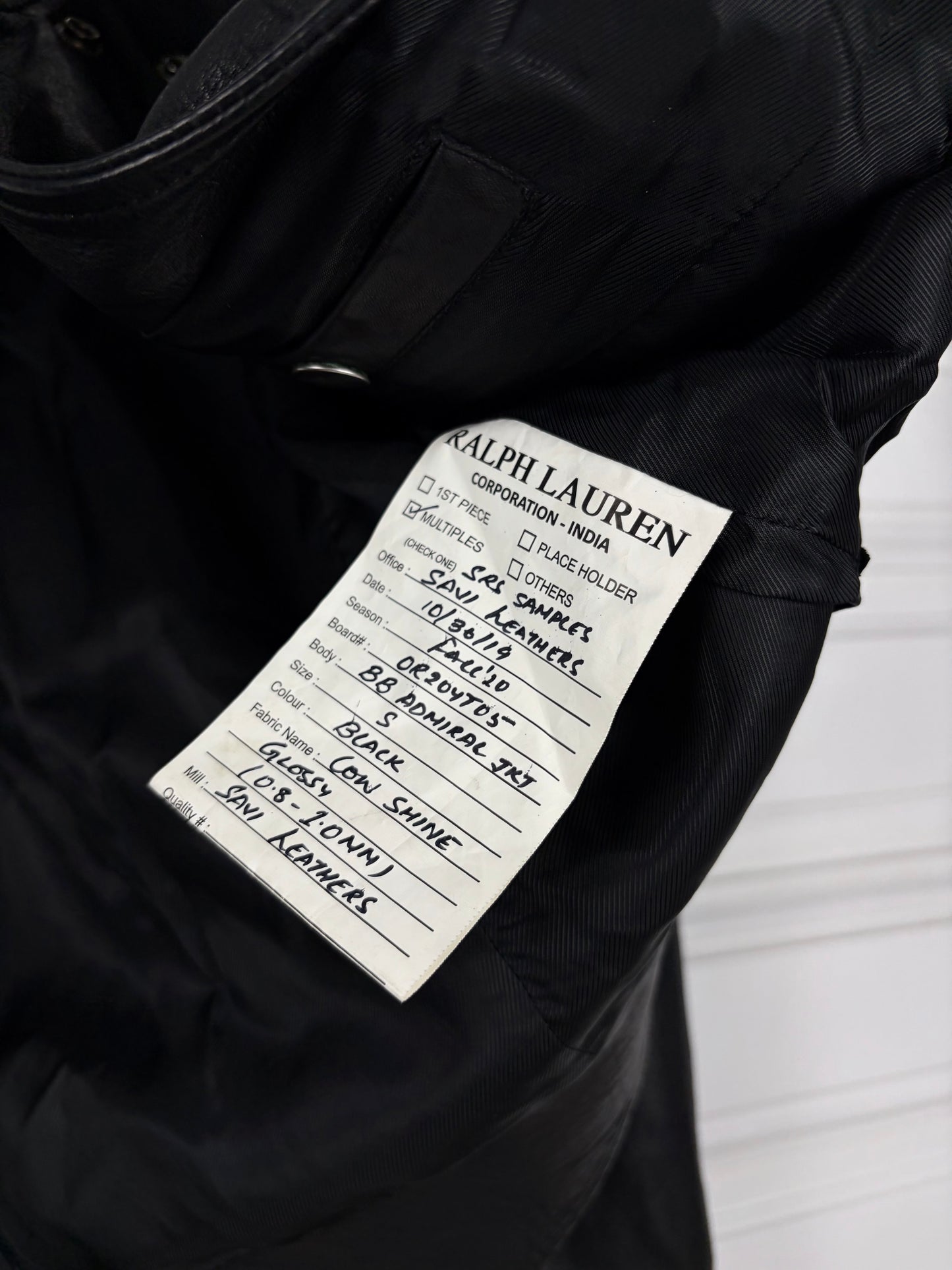 Ralph Lauren Sample Leather Napoleon Jacket