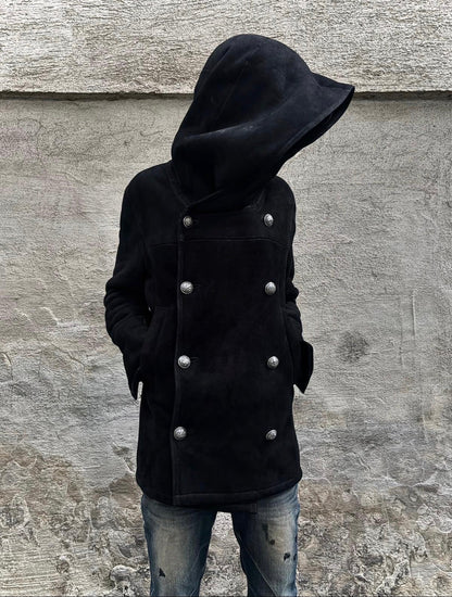Balmain Double Breasted Shearling Coat