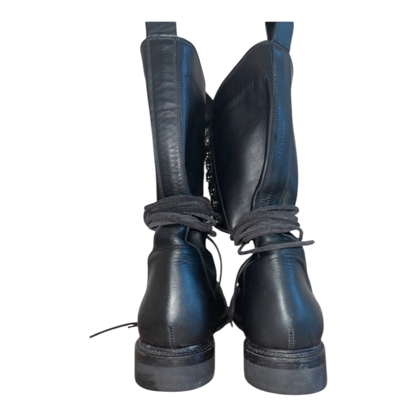 Rick owens laced up combat boots