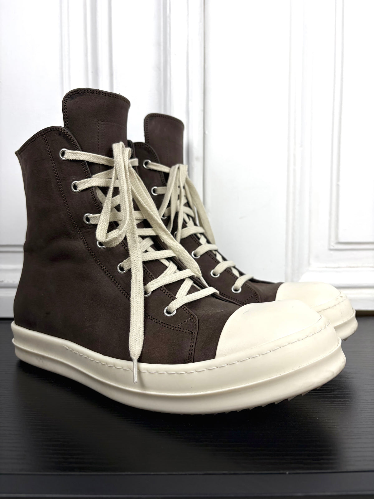 Rick Owens Suede Leather High Top Ramones