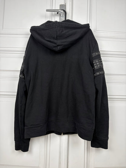 Just Cavalli Eyelet Leather Zip Hoodie