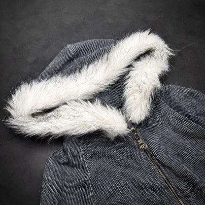 Philipp plein fur hood zip hoodie