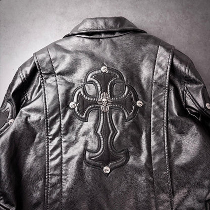 Philipp plein cross razorblade leather jacket