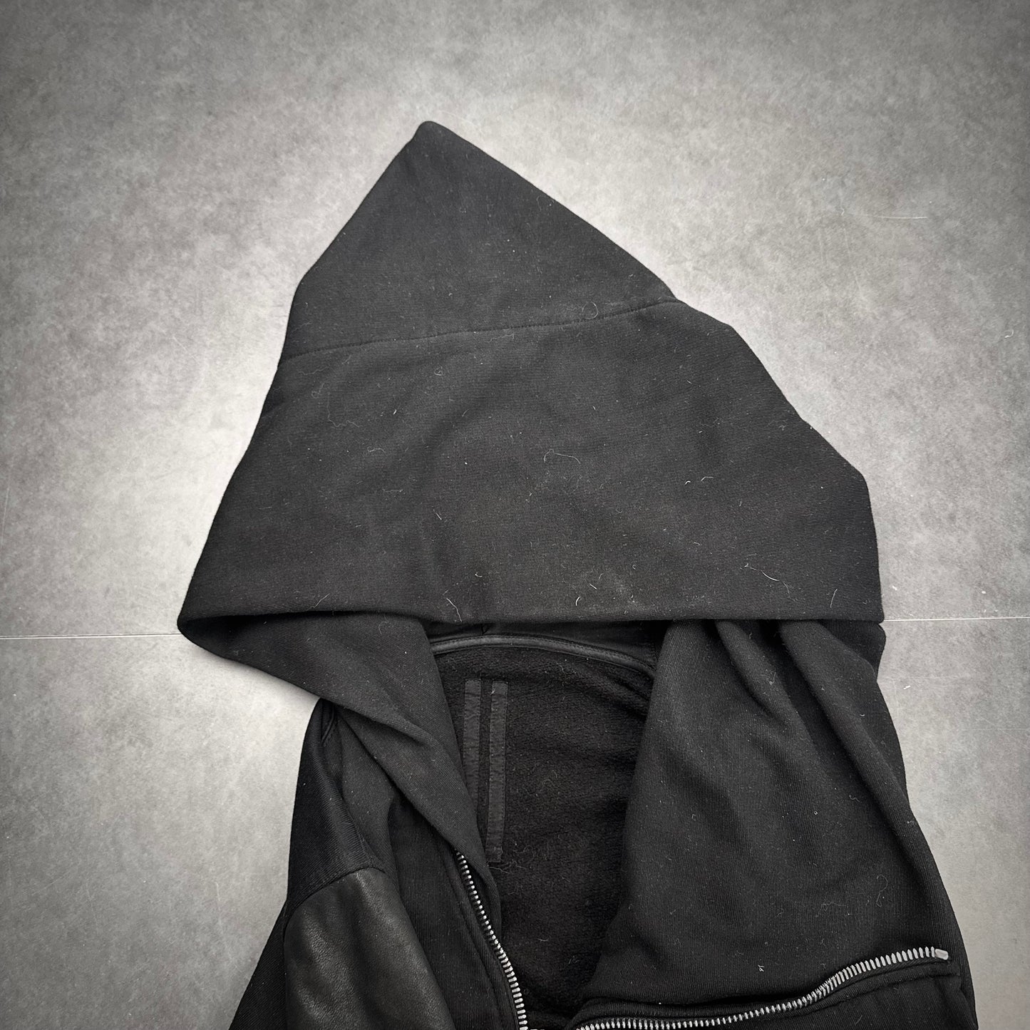 Rick Owens 2016 Leather „Mountain“ Hoodie