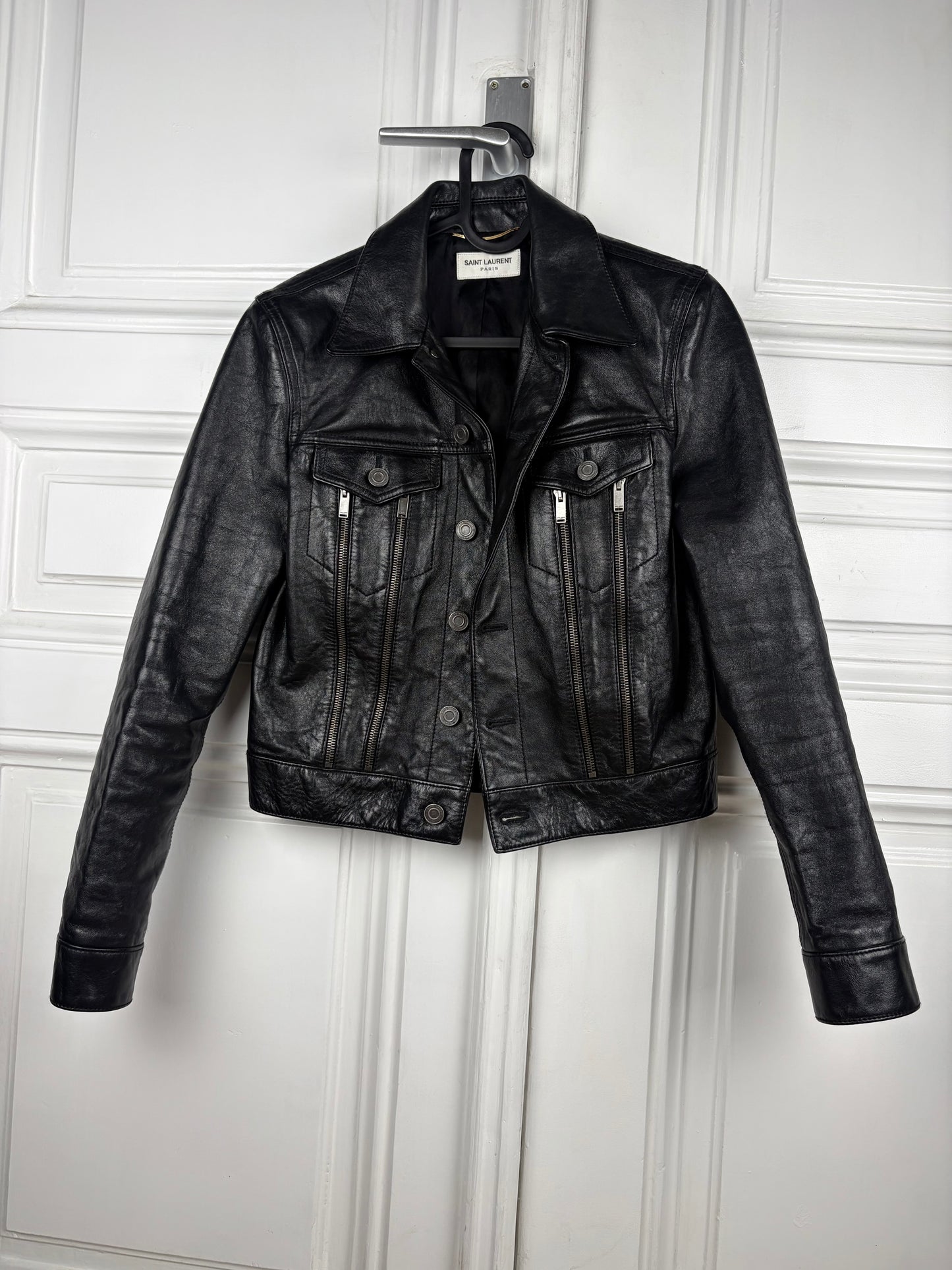 Saint Laurent Leather Zip Biker Jacket