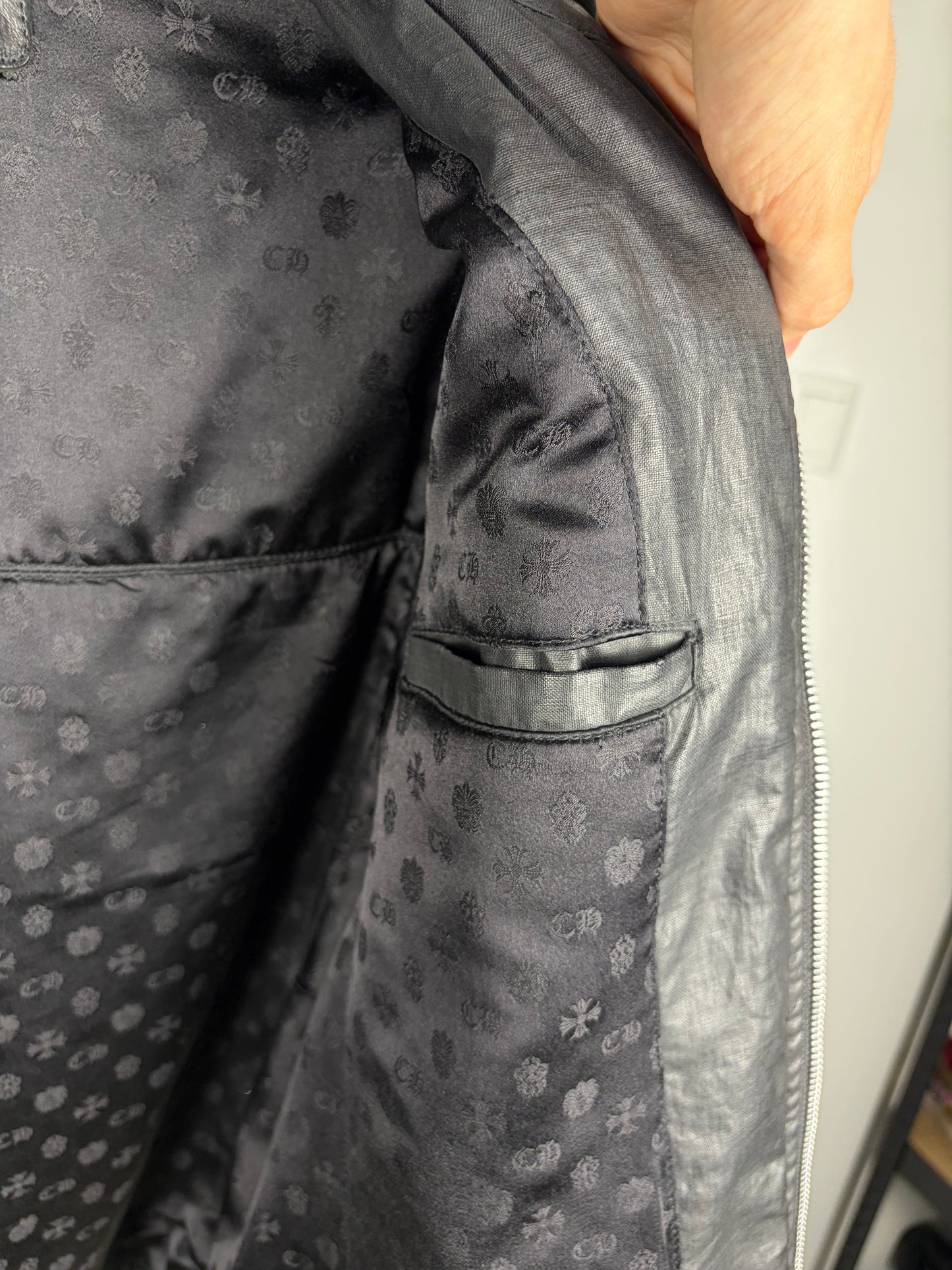 Chrome Hearts Fleur Waxed Carmalita Moto Jacket