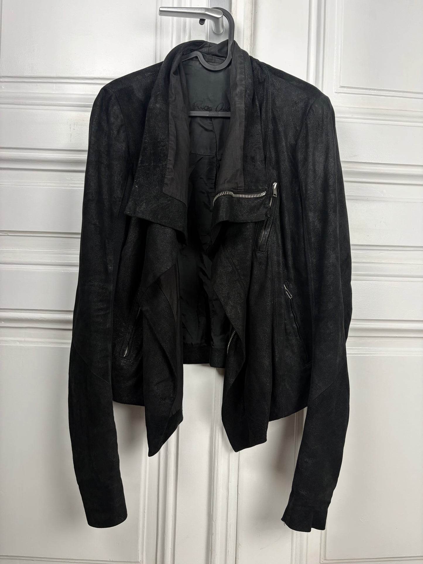 Rick Owens suede classic biker jacket