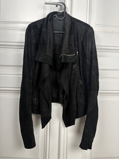 Rick Owens suede classic biker jacket