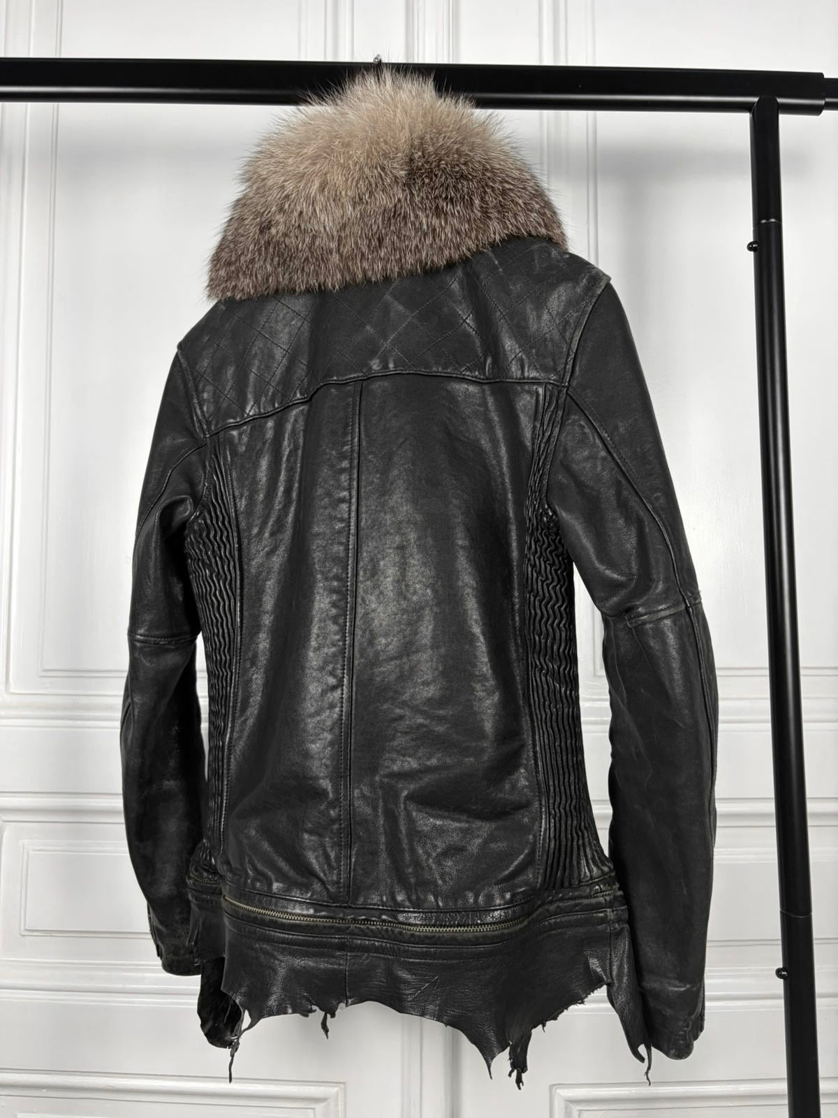 Jack Rose Fox fur leather jacket