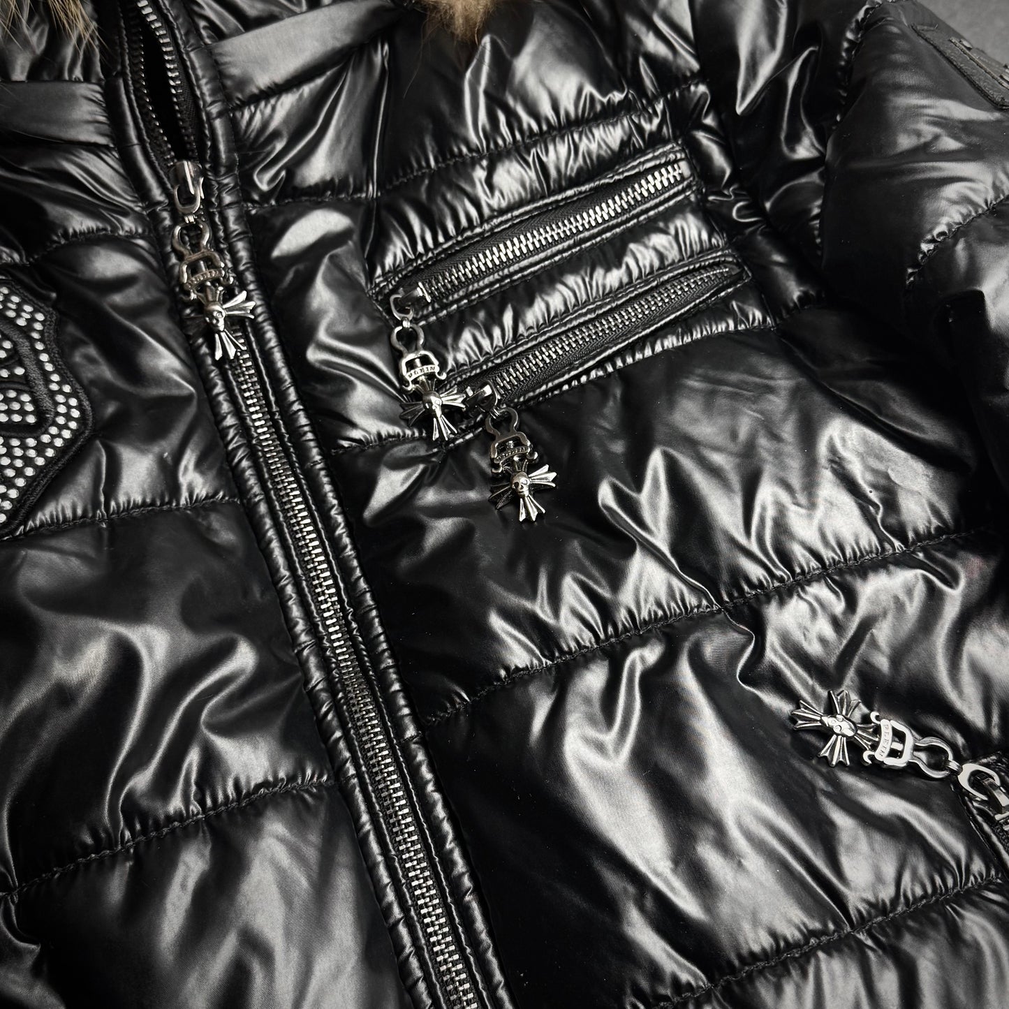 Philipp plein waxed puffer jacket