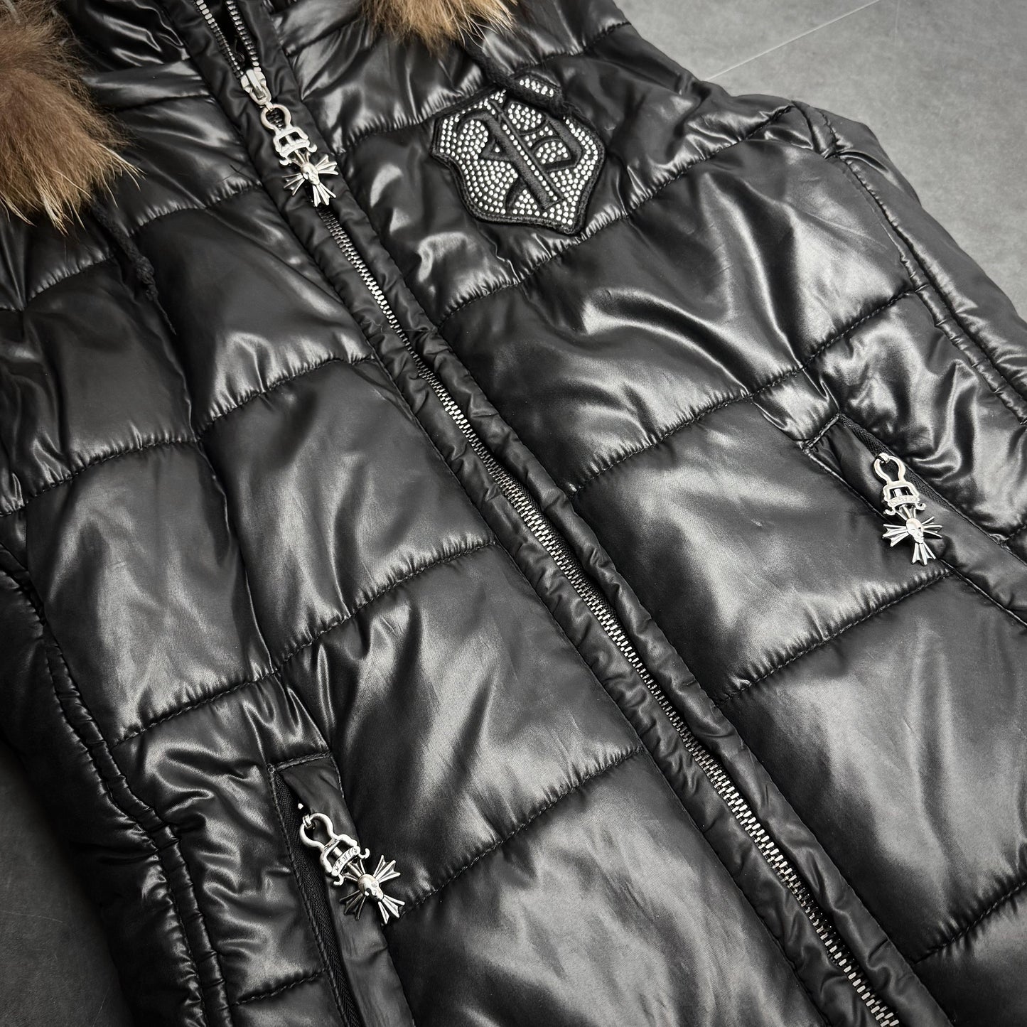 Philipp plein waxed puffer vest