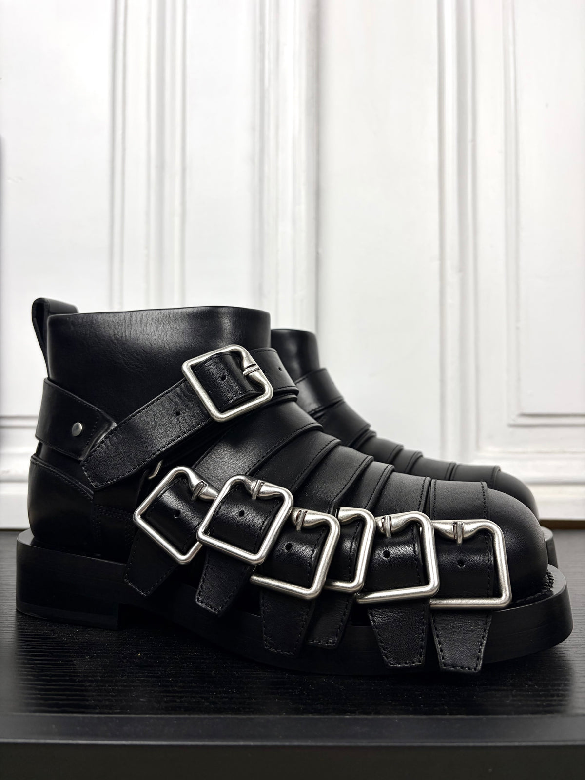 Burberry Multistrap Leather Buckle Boot