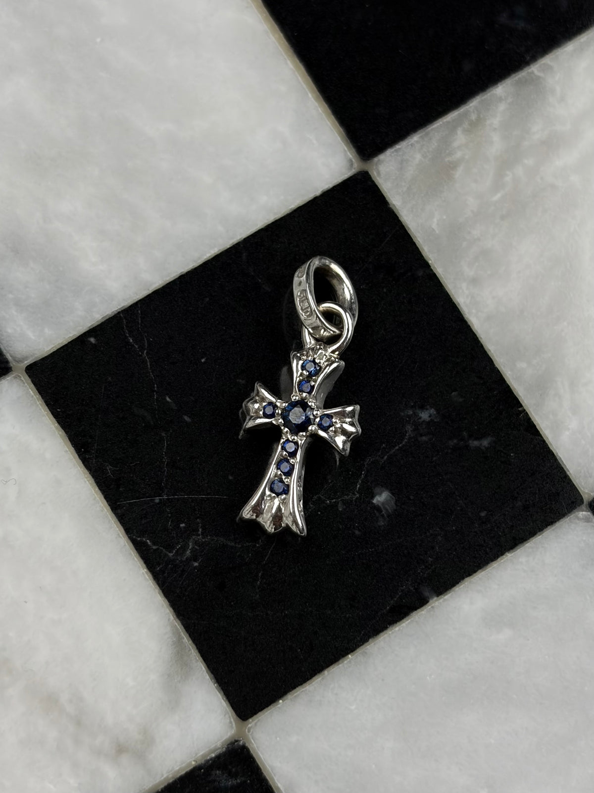 Chrome hearts 18k White Gold Babyfat Sapphire Pendant