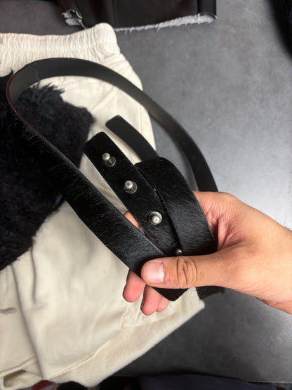 Rick owens ponyhair belt & slides bundle
