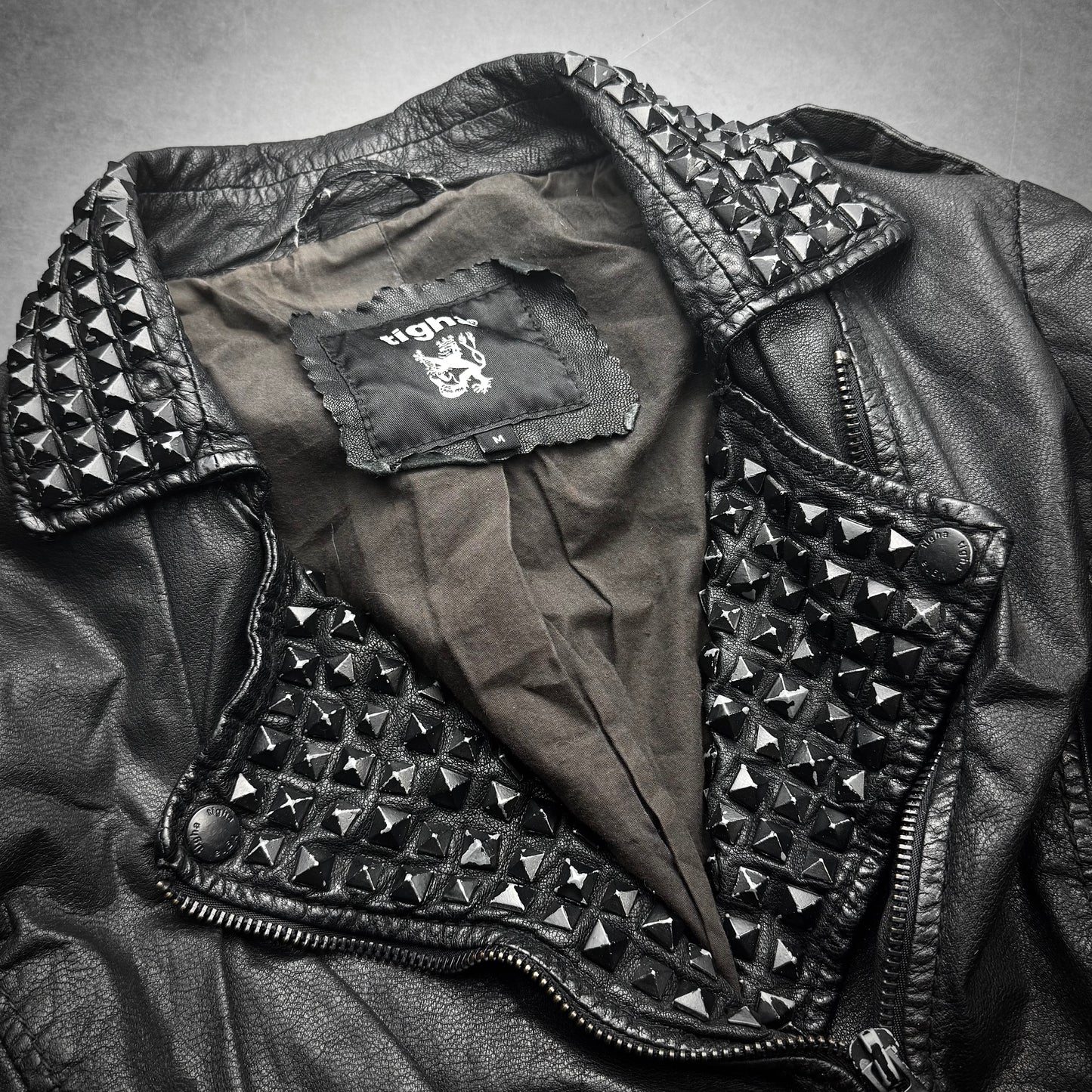 Tigha Studdet Leather Biker Jacket