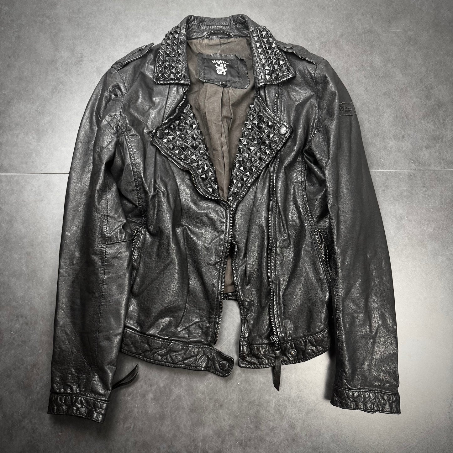 Tigha Studdet Leather Biker Jacket