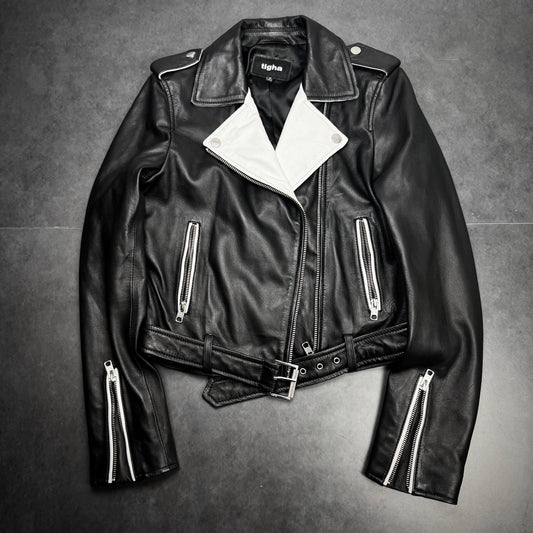 Tigha Leather Biker Jacket