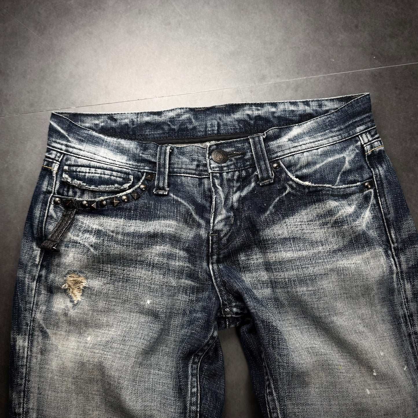 Vintage Flared Studded Japanese Denim