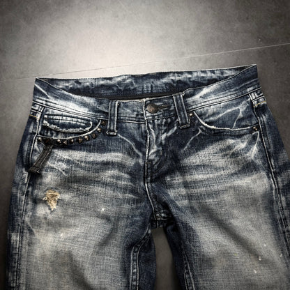 Vintage Flared Studded Japanese Denim