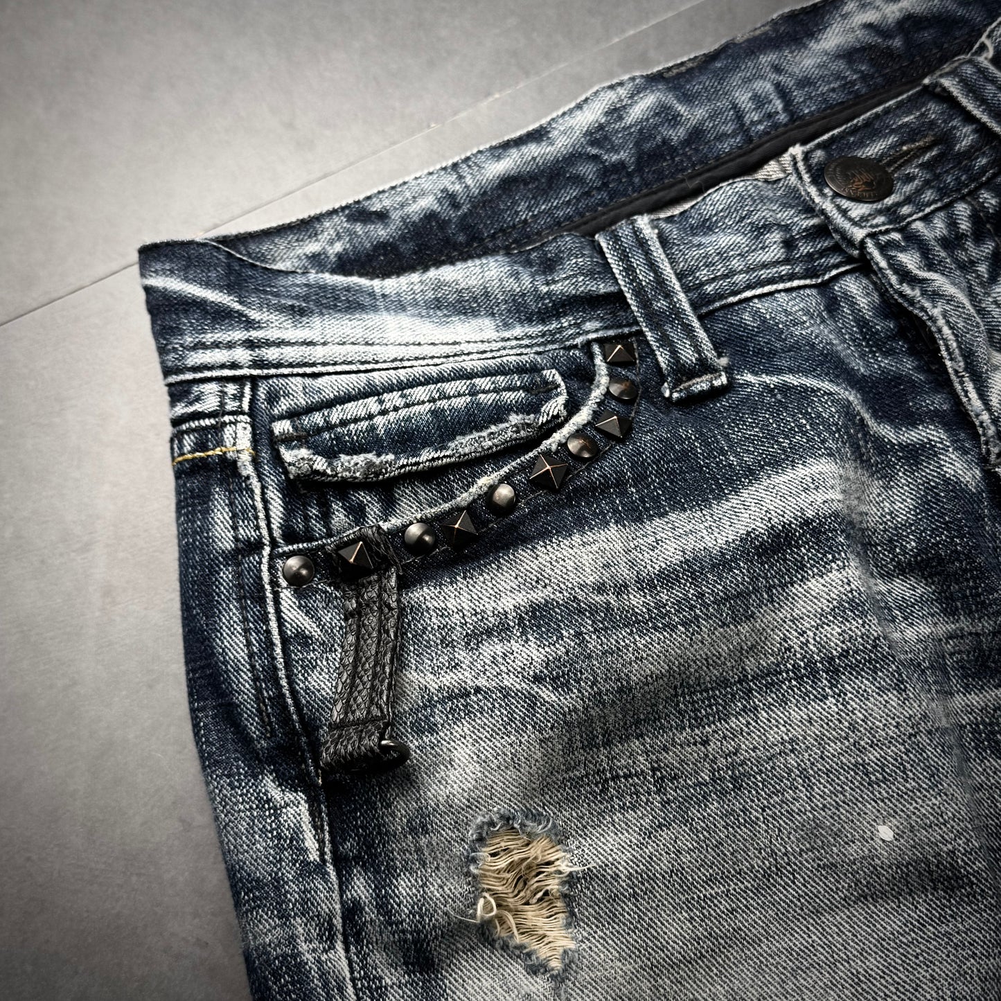 Vintage Flared Studded Japanese Denim