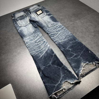 Vintage Flared Studded Japanese Denim