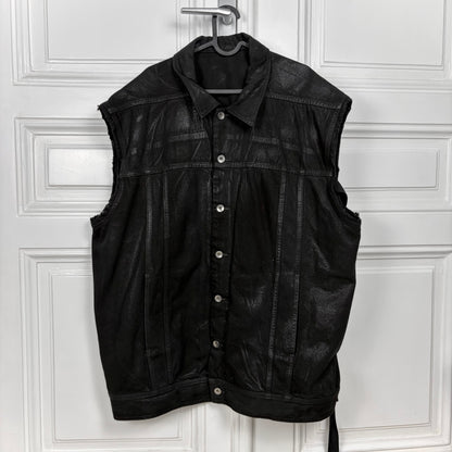 Rick Owens Waxed Denim Vest