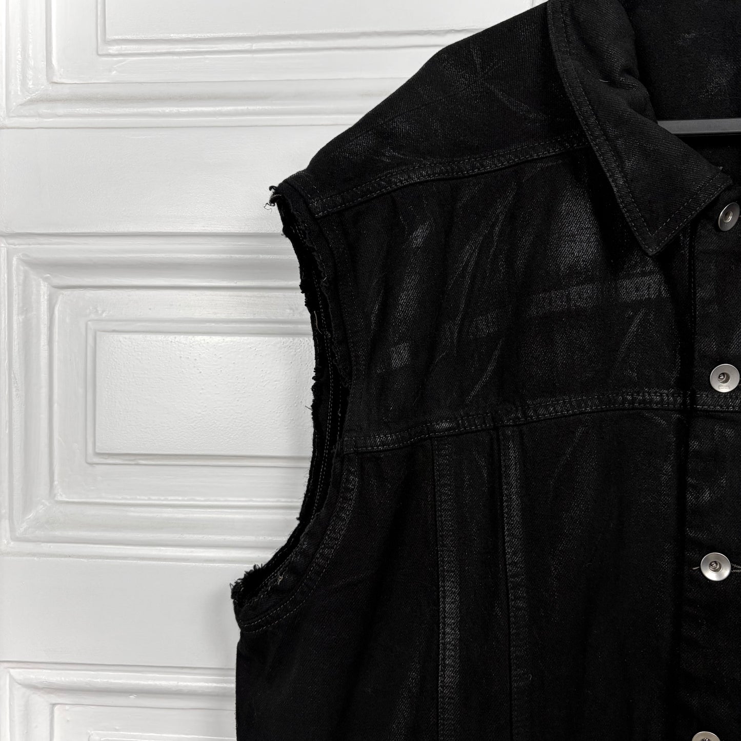 Rick Owens Waxed Denim Vest